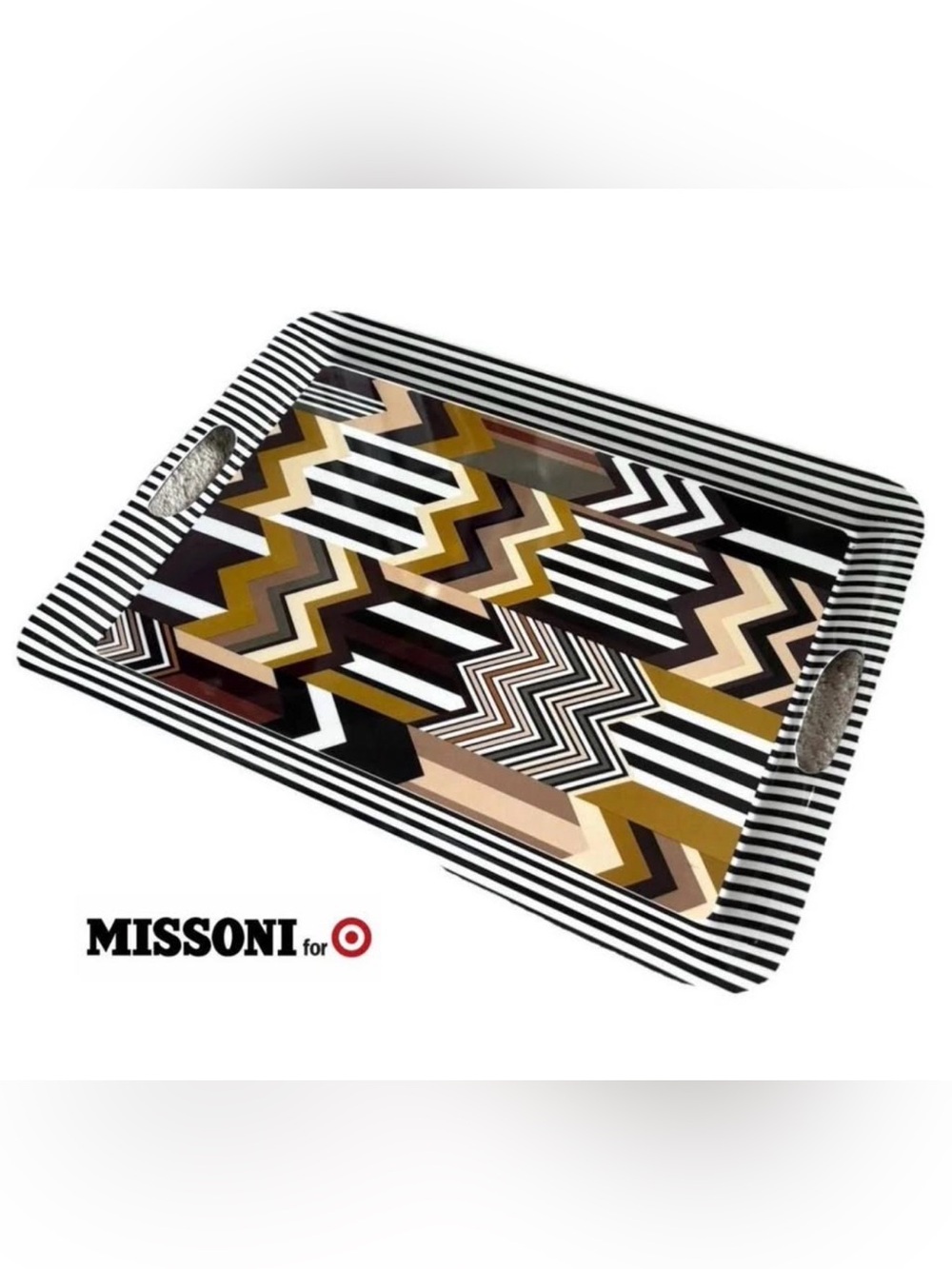 NEW Missoni For Target Chevron Patchwork Serving Tray Platter w/ Handles
